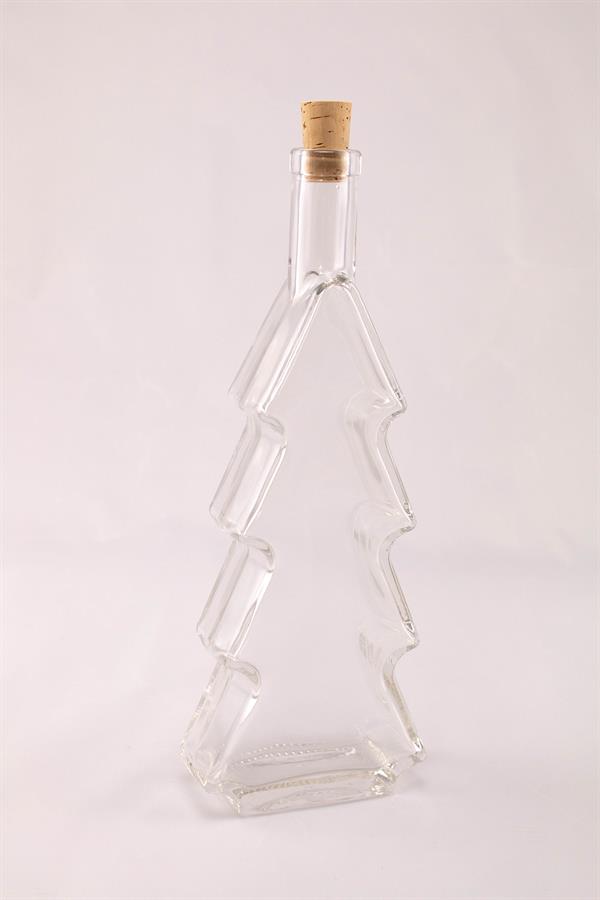 Flaske formet som et grantræ/juletræ med korkprop (0,5 liter) 